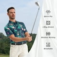 thumbnail image 6 of APTRO Mens Golf Shirt Hawaiian Polo Shirt Short Sleeve Dry Fit Performance Moisture Wicking Collared Polo Shirt With Print Flamingo Navy MPO24 S, 6 of 6