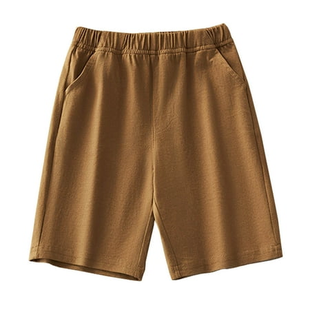 

LIhncine Linen Shorts for Toddler Girls 12M-7Y Bermuda Shorts for Little Girls Knee Length Casual Loose Walking Shorts Lightweight Beach High Waist