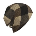 thumbnail image 3 of Adult Knitted Cap 11 X 10.6 In Two-Layer Design Breathable Light Dry And Easy Care Covering All Antiskid Anti-Wrinkle Argyle Plaid Khaki_3, 3 of 8