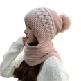 thumbnail image 1 of Winter Scarf Hat with Fleece Lining, Thick Knit Warm Beanie for Cold Weather, 1 of 4