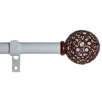 Urbanest 3/4" Diameter Planet Ball Drapery Rod, Burgundy with White, 28"-48"