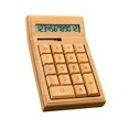 thumbnail image 3 of Calculadora solar Calculadora de escritorio de 12 dígitos Función estándar de bambú Fácil de usar para estudiantes Oficina Hogar medio, 3 of 8