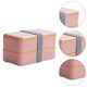 thumbnail image 4 of Caja Bento de doble capa de estilo japonés, contenedor de almuerzo para el hogar, 1 ud., 4 of 5