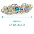 thumbnail image 2 of Pasador de pelo de mariposa de cristal - Clip con joyas - Metal rosa y dorado con pedrería y joyas multicolores - 3,5" x 1,25", 2 of 5