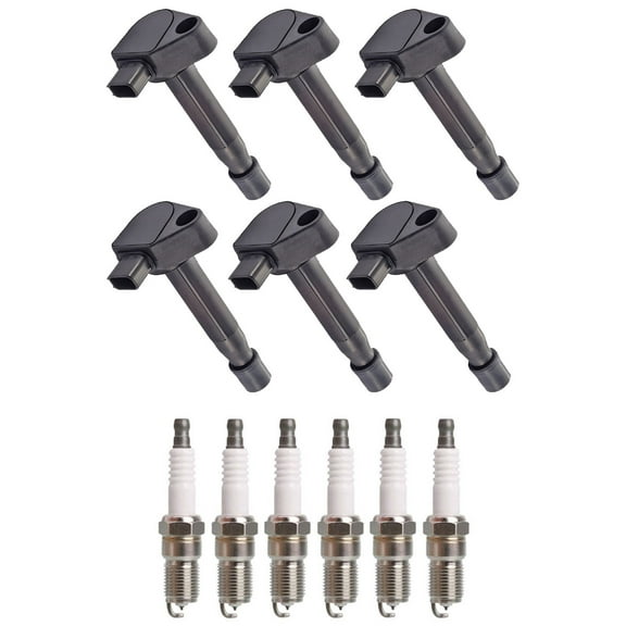 Set of 6 ISA Ignition Coils & 6 Spark Plugs for 2001-2009 Honda Accord Odyssey & Acura MDX EL Replacement for UF242