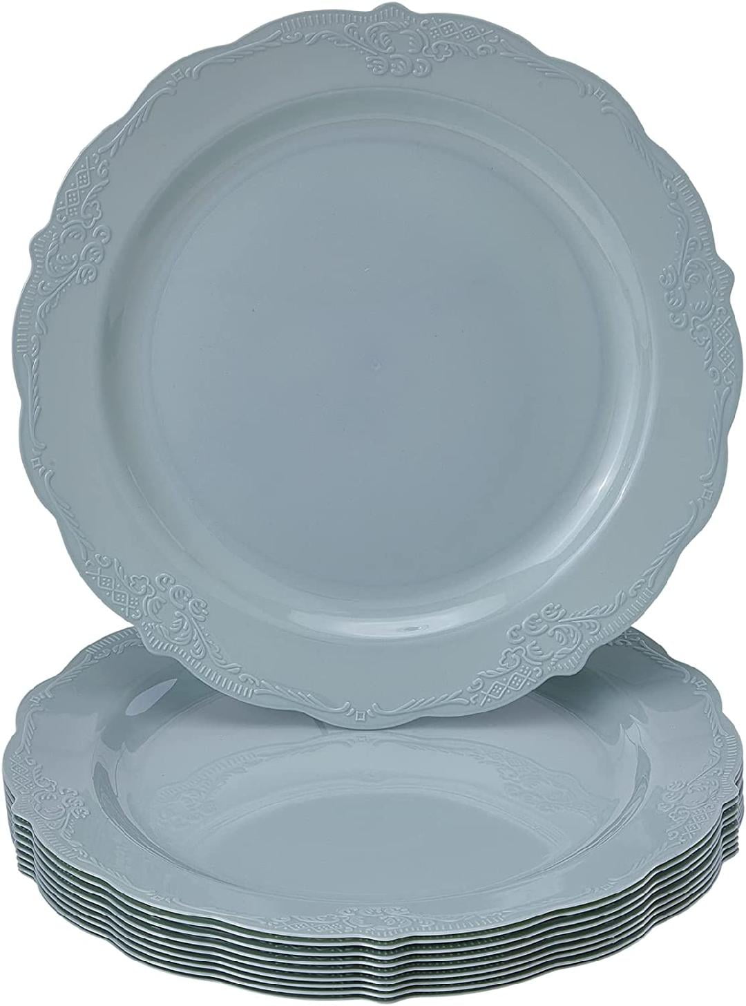 Vintage Design Disposable Dinner Plates For Party (10 Pc) Heavy Duty