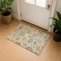 Addison Rugs Mayfield Premium Machine Washable Traditional Global Gold Rectangle Rug, 1'8" x 2'6"