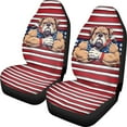 thumbnail image 2 of Funda para asiento de coche, tela elástica, transpirable y fina, 2 piezas, con respaldo alto, para asiento de coche, 2 of 8
