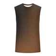 thumbnail image 3 of Ceisia Men's Casual Sleeveless Tank Top Gradient Print Round Neck Breathable Gym Vest Brown Gifts for Father 1X, 3 of 5