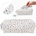 thumbnail image 2 of Cute Pencil Case, Aesthetic White Pencil Case Small Pencil Case Corduroy Pencil Pouch Large Capacity Cosmetic Bag Stationery Organizer for Travel Office Daily Desk Organization, 2 of 9