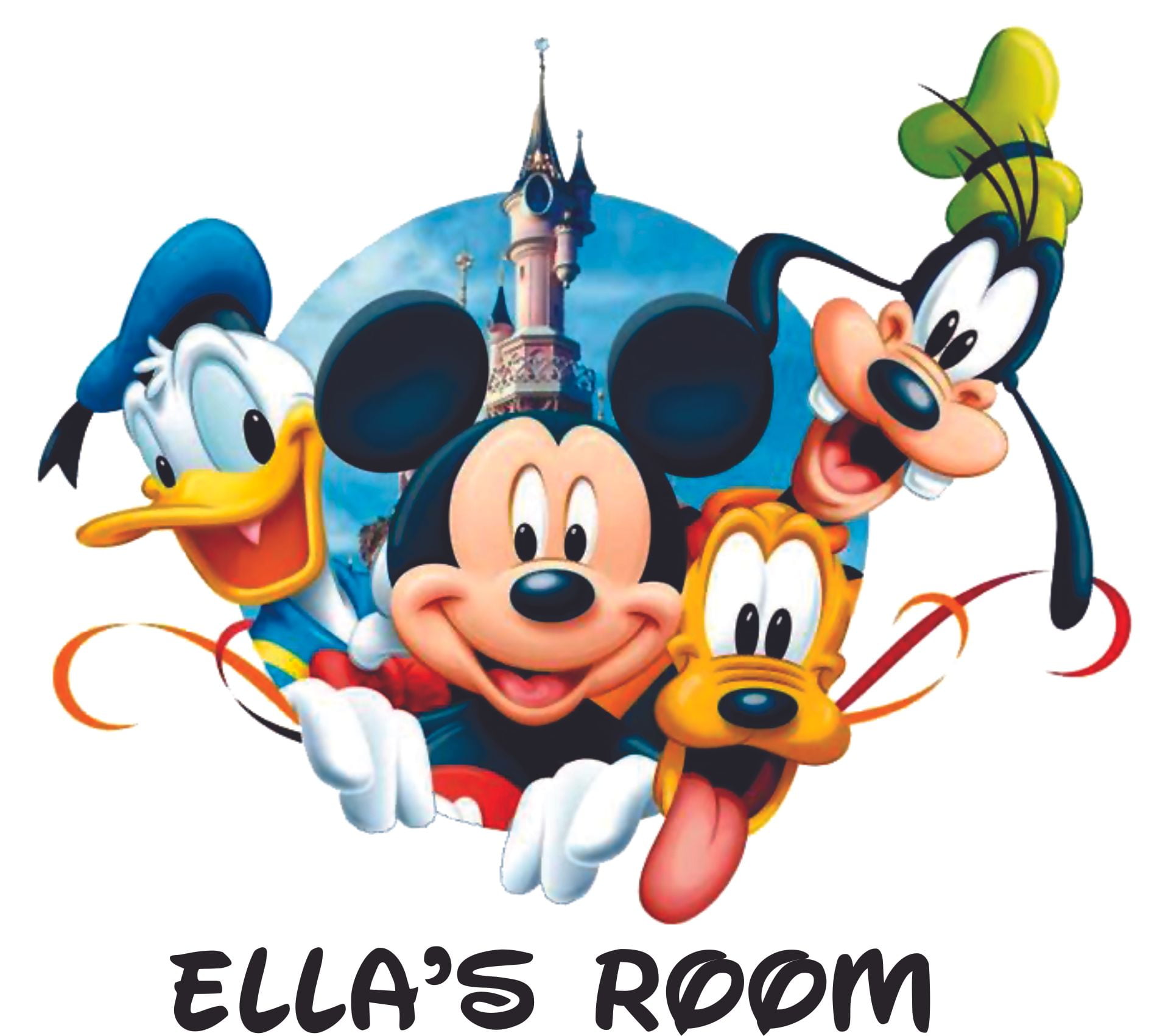 Mickey Mouse Disney Castle Cartoon Customized Wall Decal ...
