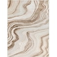 thumbnail image 2 of Well Woven Werrick Abstract Modern 6'7" x 9'3" Area Rug - Ivory Wavy Lines Marble Pattern - For Living Room, Dining Room, Bedroom, 2 of 7
