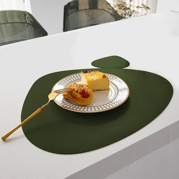 PEONAVET Pu Heat Insulating Tables Stylish Insulating Mat Teardrop Insulating Mat Table Mat Round Table Cutlery Teardrop Table Decoration Leather Waterproofing And Oilproof Table Mat