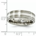 thumbnail image 6 of Edward Mirell Titanium Brushed&Polished w/Sterling Silver 7mm Band, 6 of 7