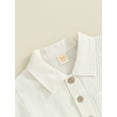 thumbnail image 6 of Bslissey Toddler Baby Boys Cotton Linen 2Pcs Outfits Infant Solid Color Short Sleeve Button Shirt Tops + Elastic Waist Shorts 6M 12M 18M 24M 3T 4T Kids Casual Clothes, 6 of 9
