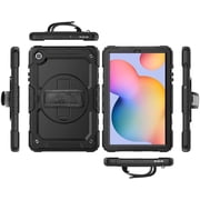 Timoom Samsung Galaxy Tab S6 Lite 10.4 P610 P615 Case [Full-Body] & [Shock Proof] Hybrid Armor Protective Case with 360 Rotating Stand & Strap for Samsung Galaxy Tab S6 Lite 10.4 P610 P615 - Black