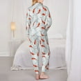 thumbnail image 6 of Wukai Koi Fish Corals,Spring Summer Print Women's Pajama Set - Soft Long Sleeve Sleepwear for Comfort and Style-XX-Large, 6 of 9