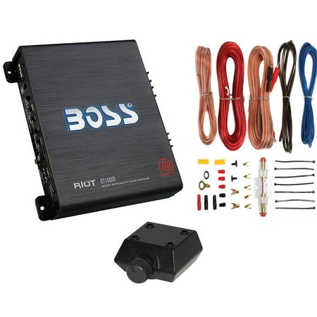 New BOSS R1100M 1100W Mono Car Audio Amplifier Amp + 8 Gauge Amp Wiring (Best Old School Car Amplifiers)