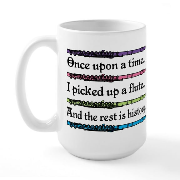 CafePress - Flute Fairytale Large Mug - 15 oz Ceramic Large White Novelty Mug