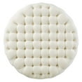thumbnail image 2 of Modway Amour Tufted Button Large Round Performance Velvet Ottoman, White, 2 of 6