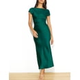 thumbnail image 3 of Vestido Gmeitoey de satén con mangas casquillo en la espalda, de verano, para mujer, 3 of 5