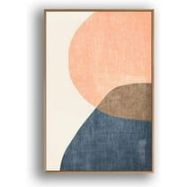 IDEA4WALL Framed Canvas Print Wall Art Faded Texture Green Banana Leaf Geometric Shapes Illustrations Modern Art Chic Colorful for Living Room, Bedroom, Office - 16"x24" Natural