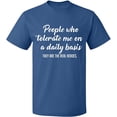 thumbnail image 2 of OXI T-Shirt - People Tolerate Me, Basic Casual T-Shirt for Men's and Women Fleece T-Shirt Short Sleeve - Indigo Blue 2X-Large, 2 of 3