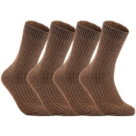 

Lovely Annie Men s 4 Pairs Wool Socks One Size 7-9 Brown