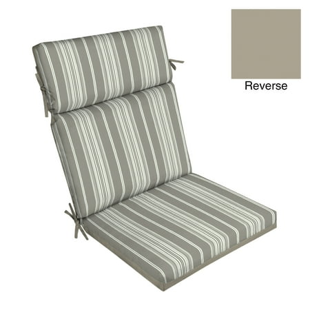 Better Homes & Gardens 44" x 21" Grey Stripe Rectangle Outdoor Chair Cushion, 1 Piece