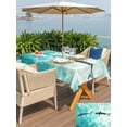 thumbnail image 6 of 54x80 Inch Outdoor Tablecloth with Umbrella Hole Zipper Rectangle Ocean Shark Rectangular Tablecloths Outside Waterproof Teal Green Wave Summer Beach Coastal Patio Table Cloth Cover for Picnic Party, 6 of 8