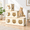 Beige-6 pcs, variant on Stackable Plastic Cat House For Indoor Cats Cave With Mat 1 Cube