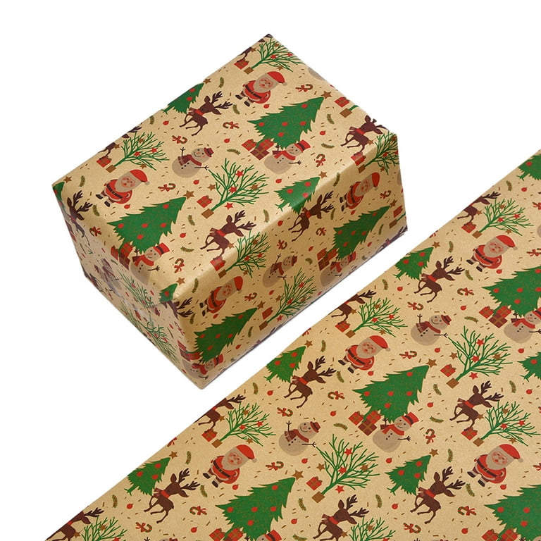 Tissue Wrapping Paper with Green Tree & Snowflakes - from Pack of 100 Sheets