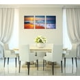 thumbnail image 3 of 3-Piece Blue Beach Canvas Wall Art Set, Sunset Ocean Waves Seascape Prints, Framed & Ready to Hang Decor for Living Room Bedroom Bathroom, 3 of 5