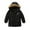 Black, variant on Lindreshi Boys Winter Coat Clearance Toddler Kids Baby Boys Girls Winter Jacket Zipper Button Hooded Windproof Coat