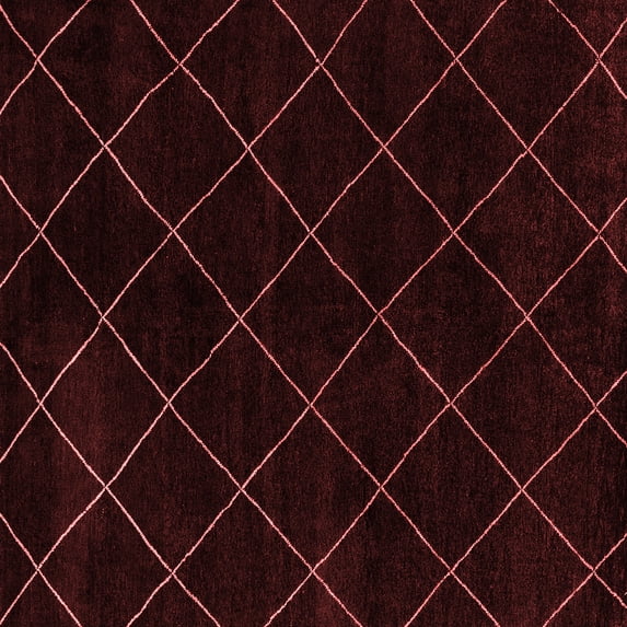 Ahgly Company Indoor Square Abstract Red Modern Area Rugs, 5' Square