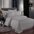 thumbnail image 2 of Deluxe Striped 1800 Prestige Soft and Comfortable Bed Sheets Set, Queen Grey, 2 of 2