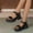 Black, variant on AXXD Brown Sandals for Women Summer Thick Sole Sponge Cake Casual One Line With Comfortable Sandals