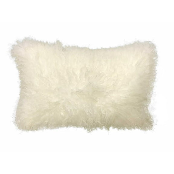 HomeRoots 334355 Creamy Natural Tibetan Lamb Pillow