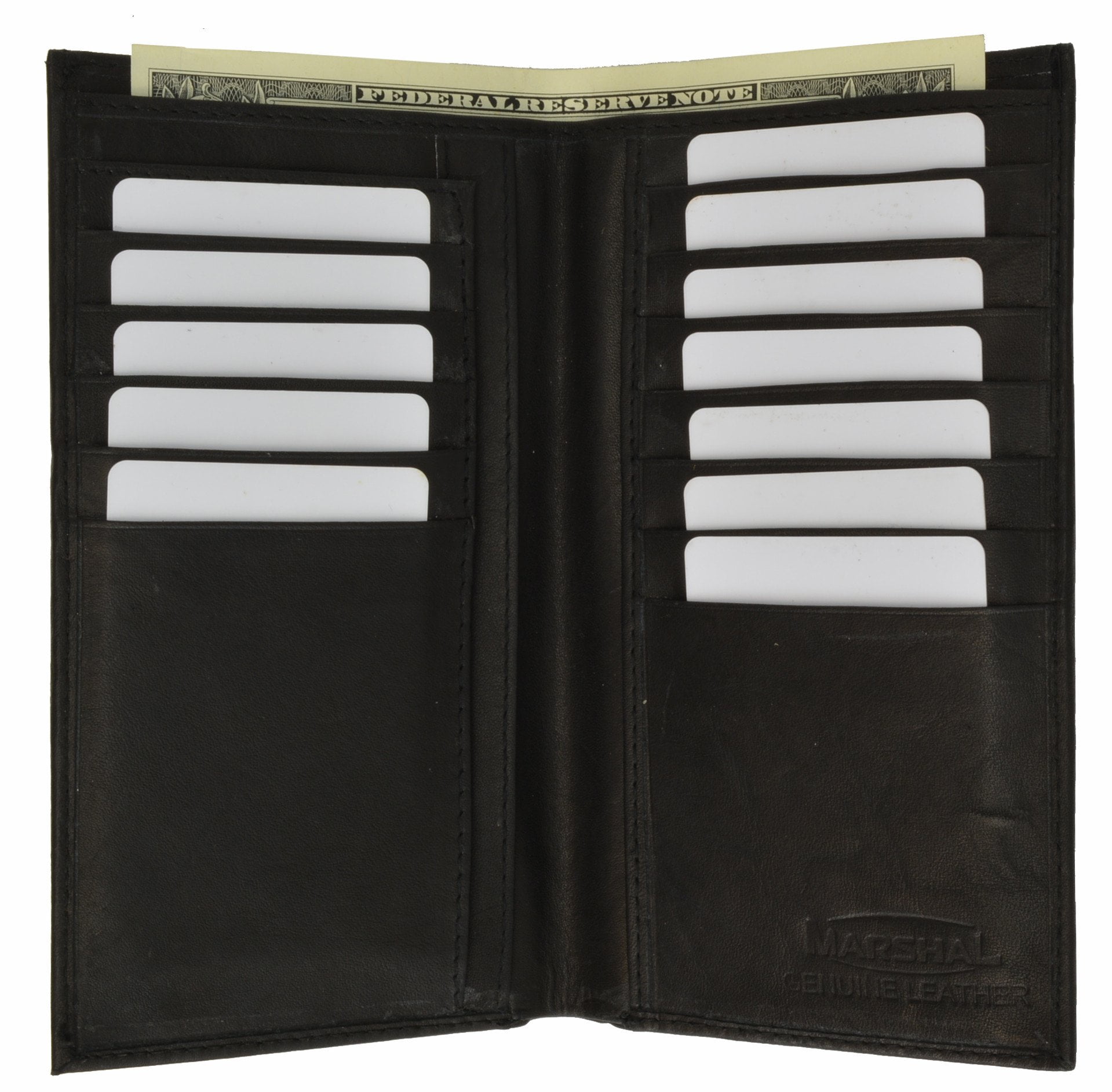 Black Rolfs Checkbook Cover & Card Holder 6-3/4" x 3-1/2" 