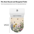 thumbnail image 5 of ZIATUBLES Floral Butterfly Print Washable Stretch Fabric Toilet Bowl Lid Cover with Elastic Edges Fits Round Oval Elongated Lids Bathroom Decor Accessories, 5 of 6