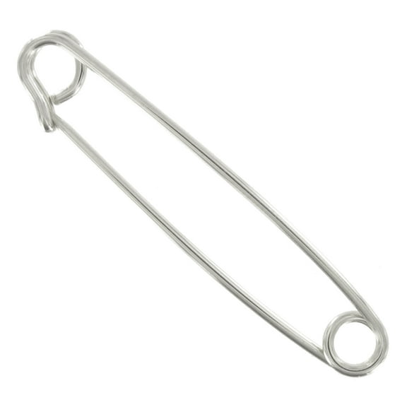 Safety Style Silver Tone Collar Pin Bar 2 1/2" Mens Adult Male