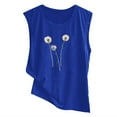 thumbnail image 4 of ALLLIST Blue Womens Tops Plus Size Sleeveless Floral Crew Neck Tank Tops Womens Tank Top M, 4 of 5
