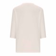 thumbnail image 5 of ZQGJB 3/4 Sleeve Tops for Women Solid Color Casual V Neck Summer T-Shirts Trendy Cute Plain Basic Tees Shirt Lightweight Cozy Tunic Blouse Khaki M, 5 of 5