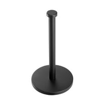 Stainless Steel Paper Towel Holder Countertop - Kitchen Paper Towel Stand Dispenser, Non-Slip Weighted Base, Modern Black Finish