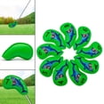 thumbnail image 3 of Cubiertas de cabeza de hierro de golf Baoblaze 9 unidades diseño de tiburón Verde, 3 of 8