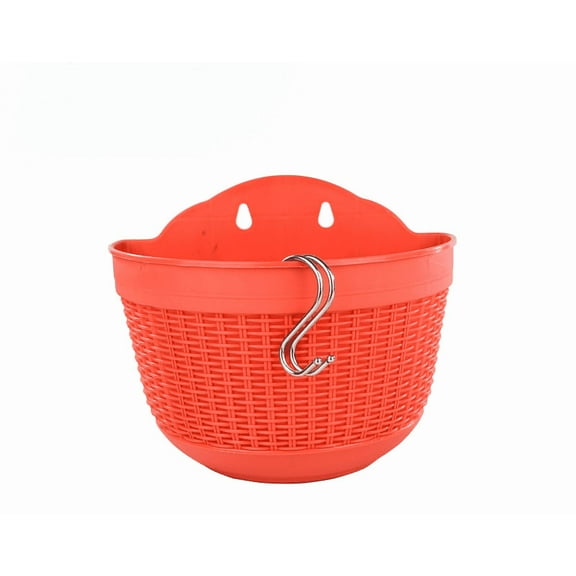 Wall and Railing Hanging Planters , Plastic Pots, Indoor and Outdoor Half Round Plant Holders for Fence, Balcony or Rails, Display Herb Gardens, Flowers or Plants