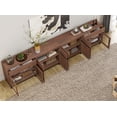 thumbnail image 3 of WAMPAT 4-in-1 Modern TV Stand for TVs up to 120 Inch, Glass Doors & 2 Drawers Entertainment Center,Media Console with Adjustable Shelf for Living Room & Bedroom, 3 of 14