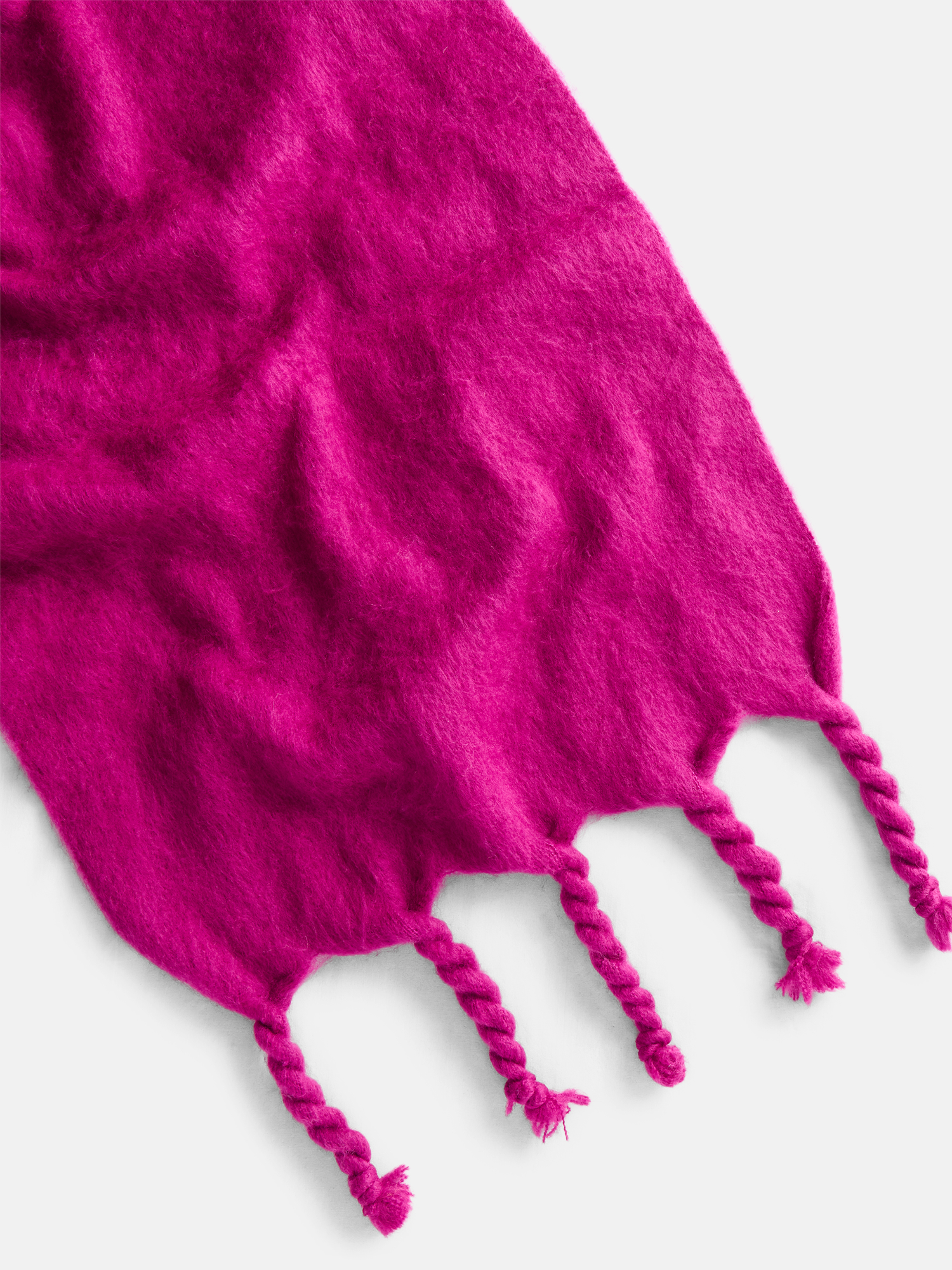Scenario Women's Blanket Scarf with Braided Fringe Trim