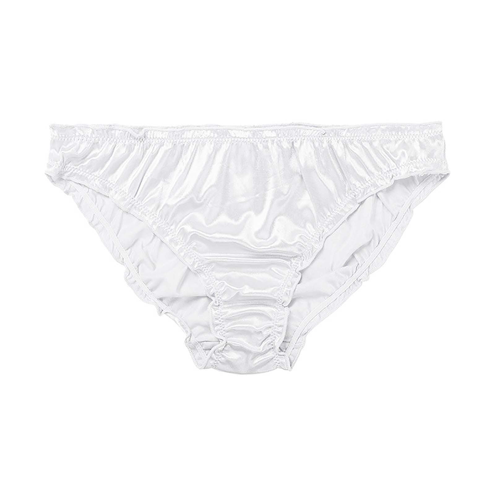 XMMSWDLA Stretchy Lace Trimmed Bikini Underwear - Sexy Underwear for Women, Bikini  Panties, Seamless Panties Beige L Depends Underwear for Women 