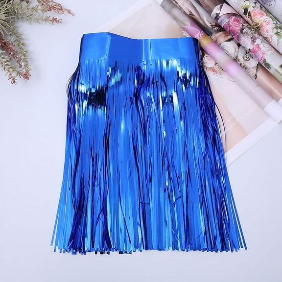 Namzi 2pcs 30*300cm Party Decorations, Birthday Decor, Shiny Foil-Style Fringe Garland for Wedding & Photo Backdrop,Dark Blue